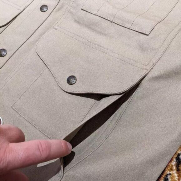 Filson Dry Tin Cloth Cruiser Men's L Gray Khaki Archive Reissue Summer - Picture 3 of 3